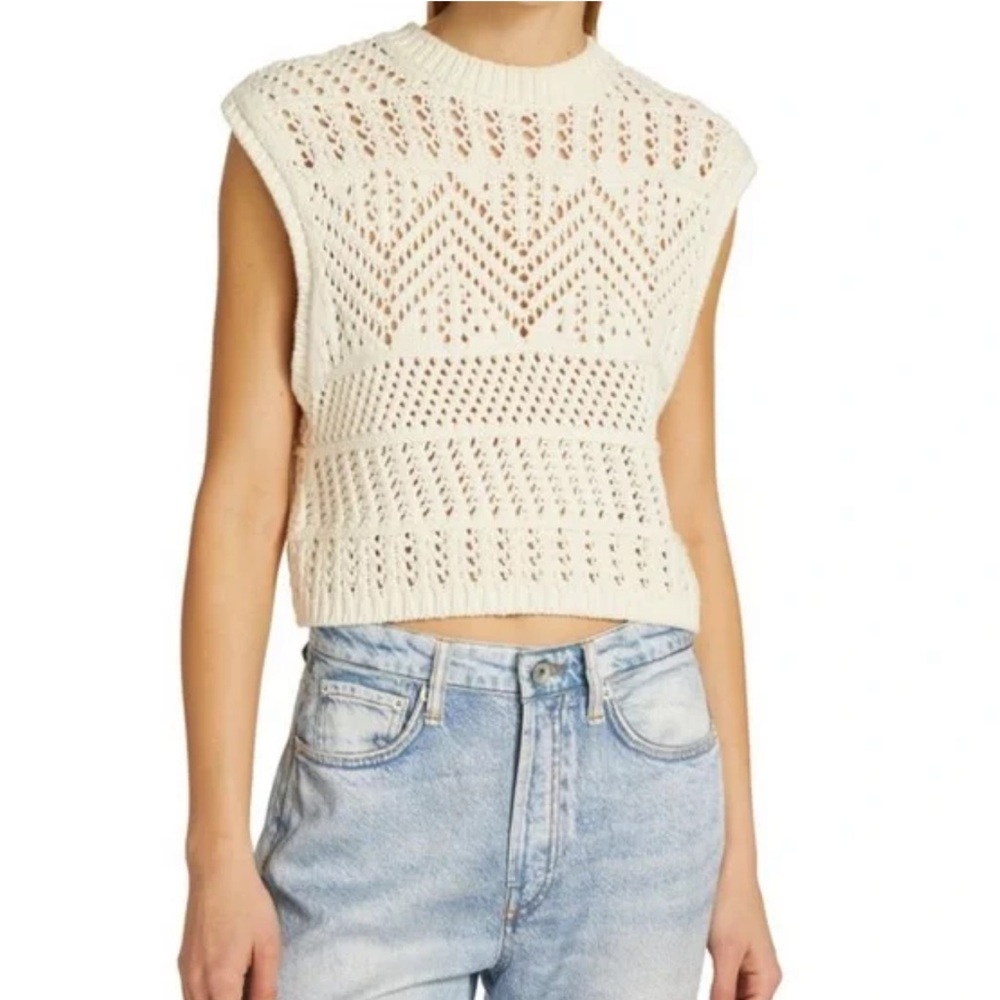 NWOT Rag & Bone Renee Crocheted Cap-Sleeve Top S